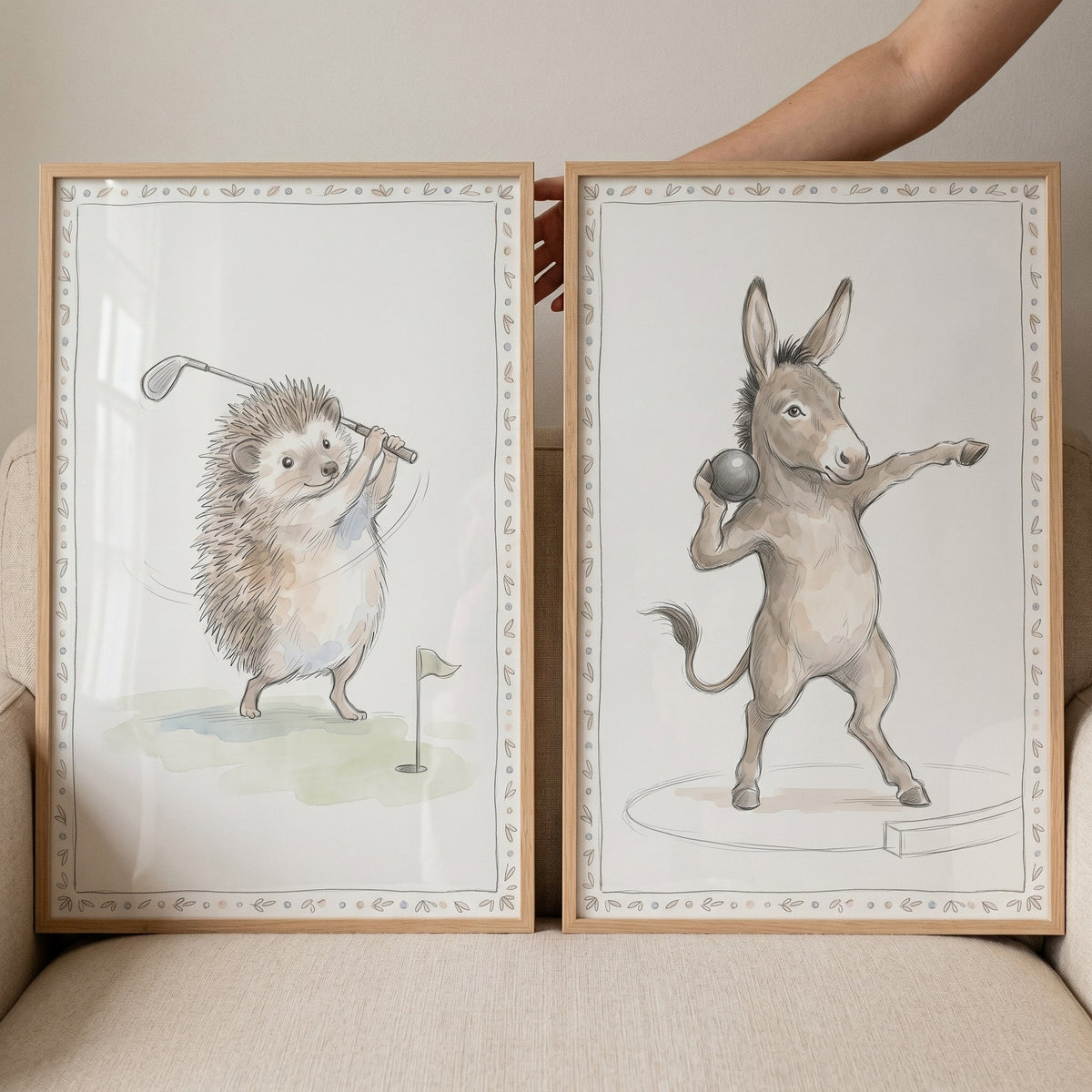 Whimsical Sports Animals Digital Art Prints