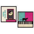 Vibe With Music And Cat Piano Digital Art Set