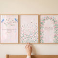 Scripture and Nature Watercolor Triptych Digital Art