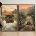 Rustic Red Tractor Farmhouse Digital Art Set