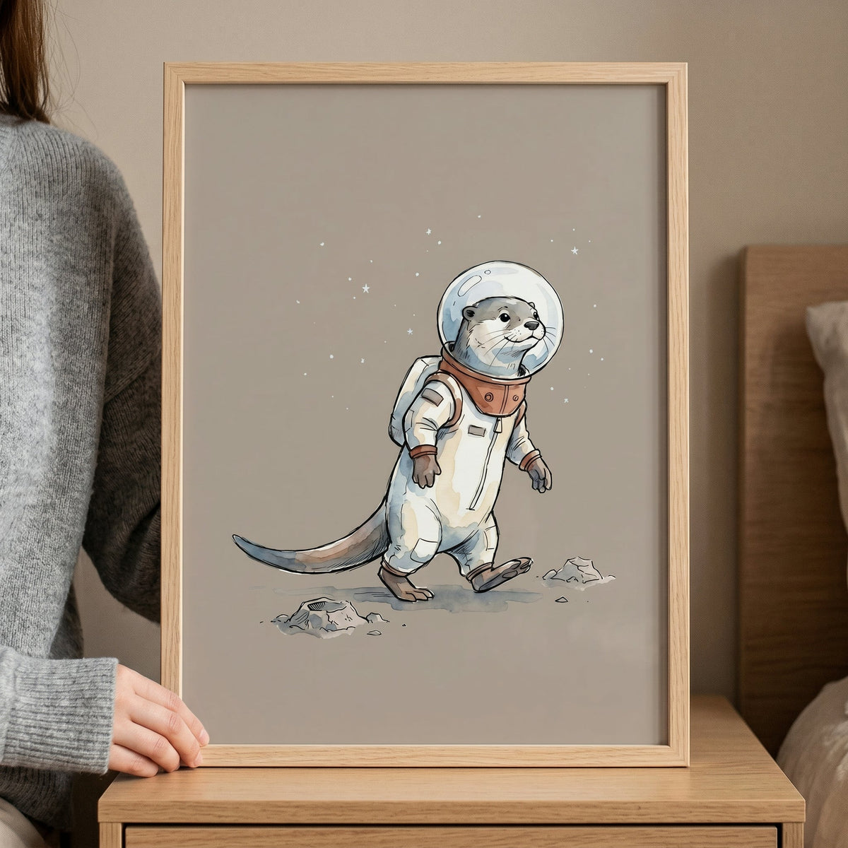 Space Explorer Otter Digital Artwork