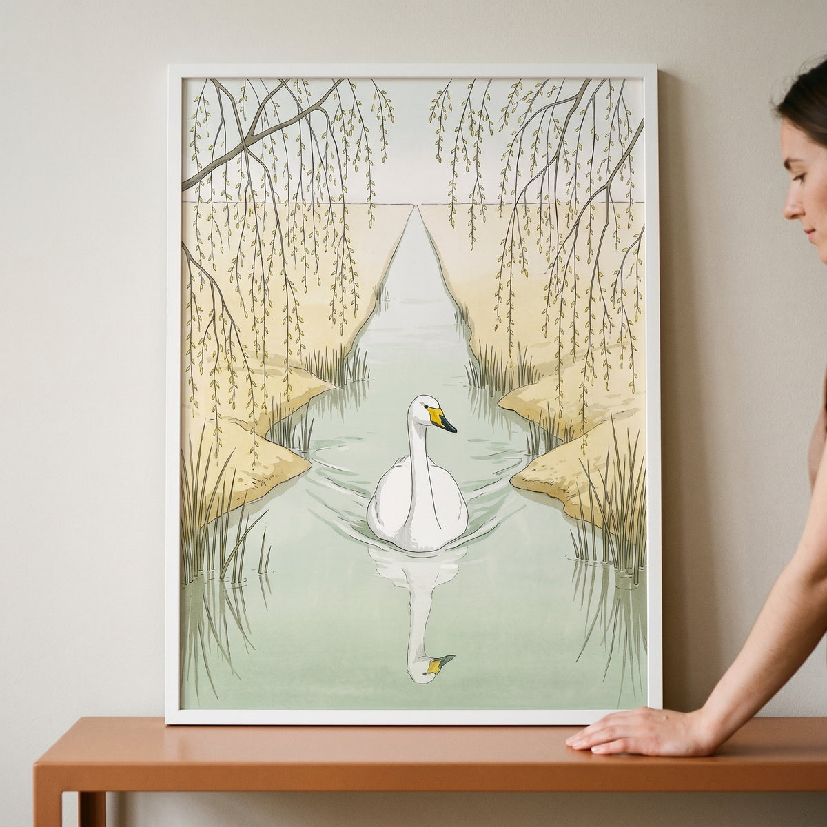 Serene Swan Digital Art Print