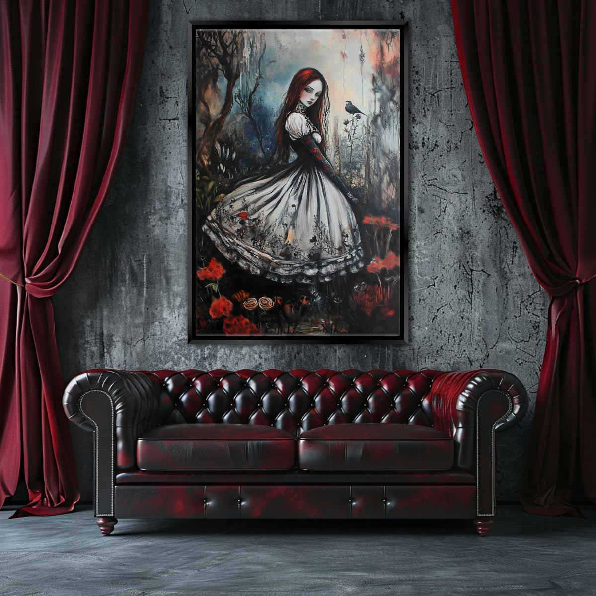 Gothic Red Hair Maiden Digital Art
