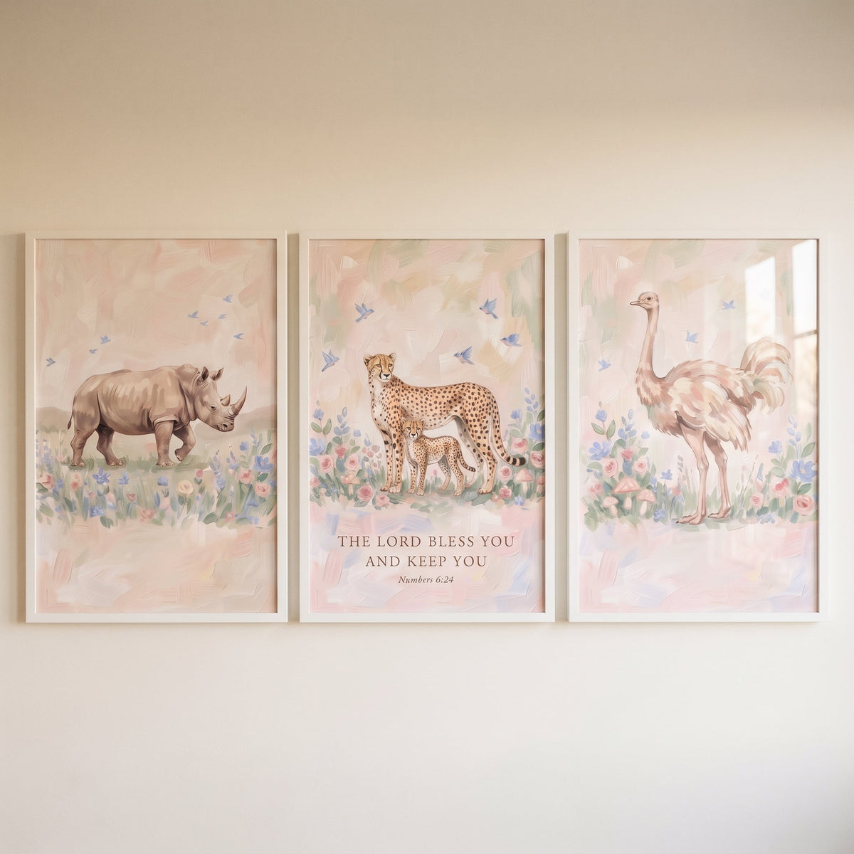 Safari Animals Numbers 6:24 Digital Wall Art Set