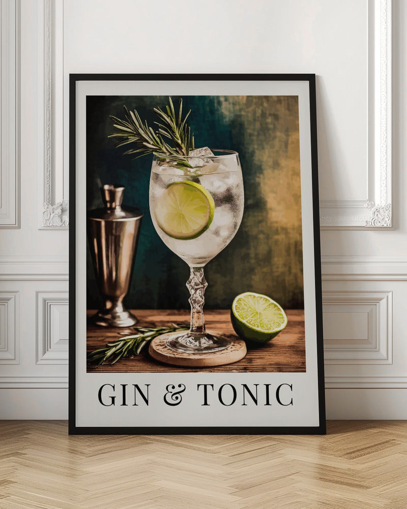 Gin and Tonic Cocktail Bar Cart Digital Art