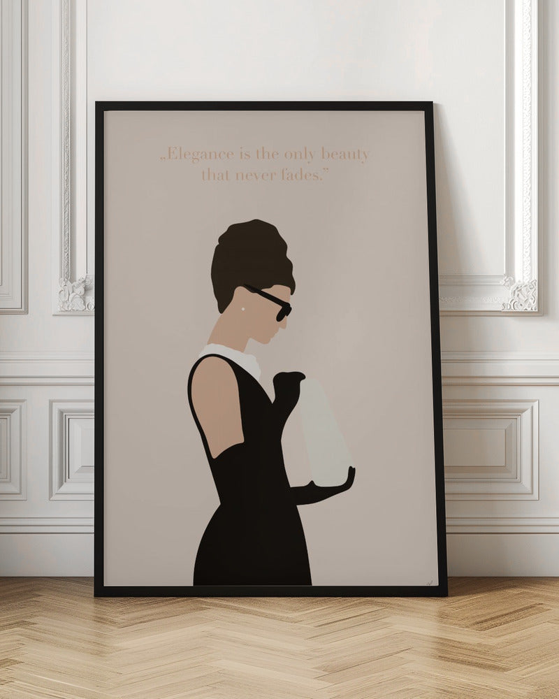 Audrey Hepburn Elegance Quote Minimalist Digital Art