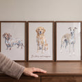 Watercolor Dog Trio Digital Art Print
