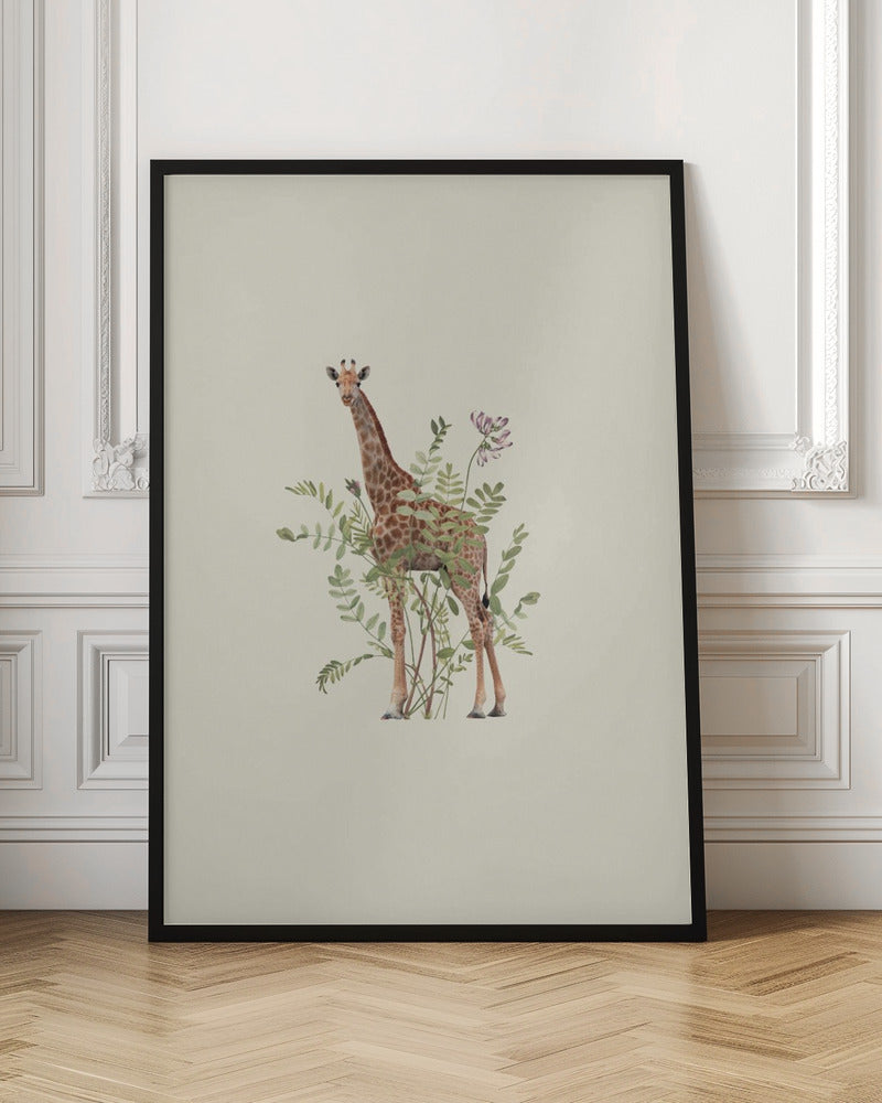 Giraffe Among Foliage Digital Art