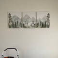 Watercolor Misty Mountains Triptych Digital Download