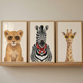 Chic Safari Animals Digital Art Trio