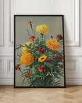Vintage Botanical Marigold Bouquet Digital Art