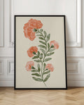 Coral Bloom Botanical Digital Art