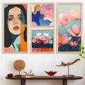 Abstract Botanical and Portrait Gallery Wall Set