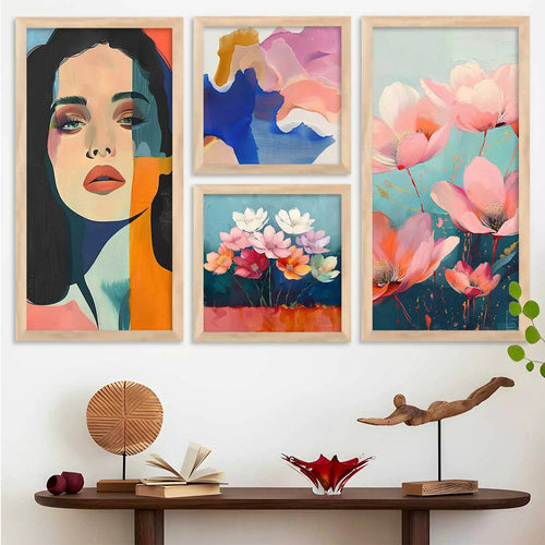 Abstract Botanical and Portrait Gallery Wall Set