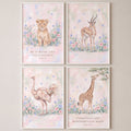 Watercolor Safari Nursery Animals Set of 4 Digital Prints