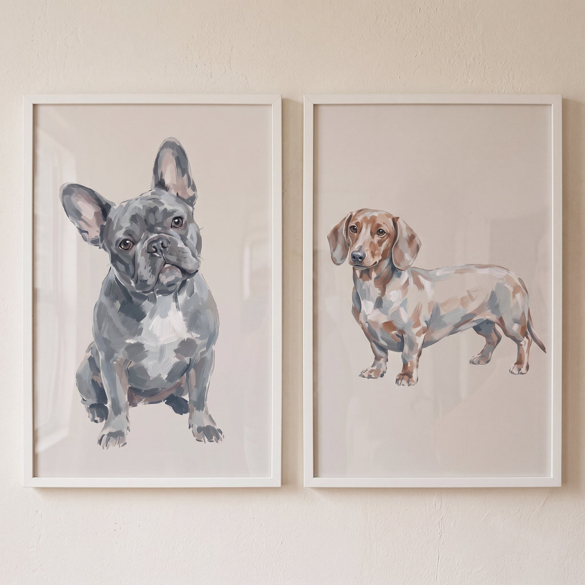 Charming Dog Duo Digital Art Set